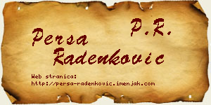 Persa Radenković vizit kartica